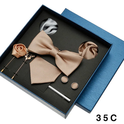 Valentines Gifts For Him Solid Neck Tie Set With Accessories