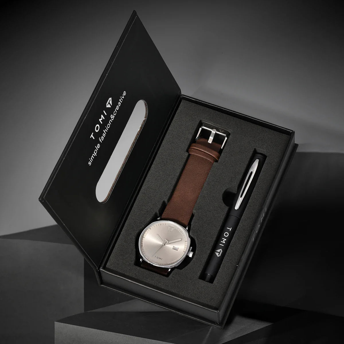 Luxury Men Quartz Watch And Pen Valentines Gifts For Him