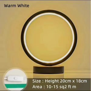 Dimmable Circular LED Table Lamp for Night Lighting