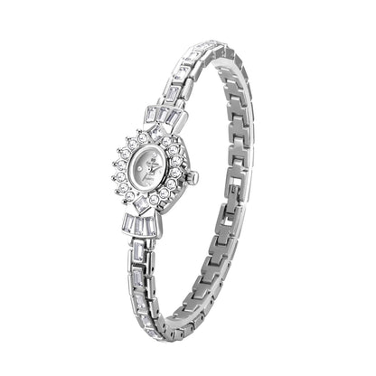 Gold Oval Women Watch With Diamond Dial 20Mm