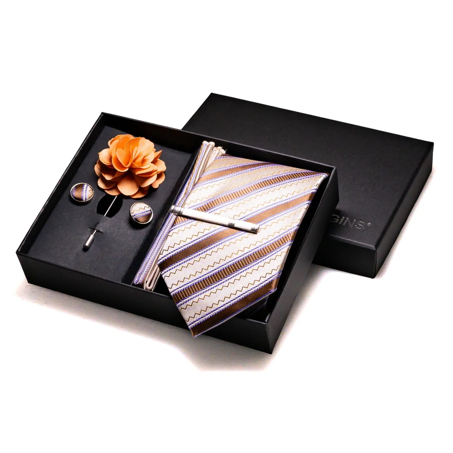 Valentines Gifts For Him Silk Tie Set With Cufflinks