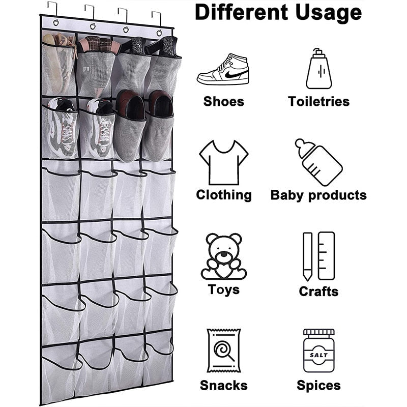 Clear Space Saving Door Shoe Hanger