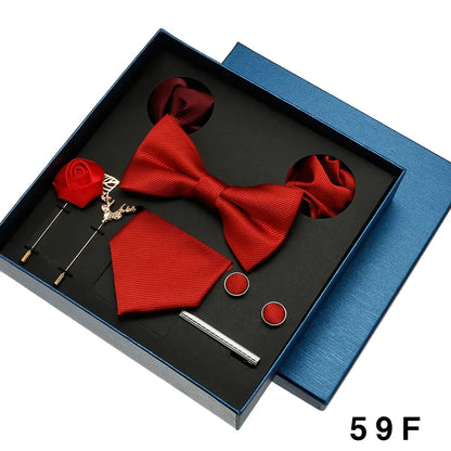 Valentines Gifts For Him Solid Neck Tie Set With Accessories