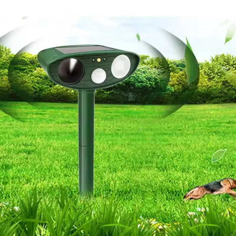 Solar Power Ultrasonic Animal Pest Repeller Infrared Sensor Waterproof Animal Deterrent 8142396260552-al