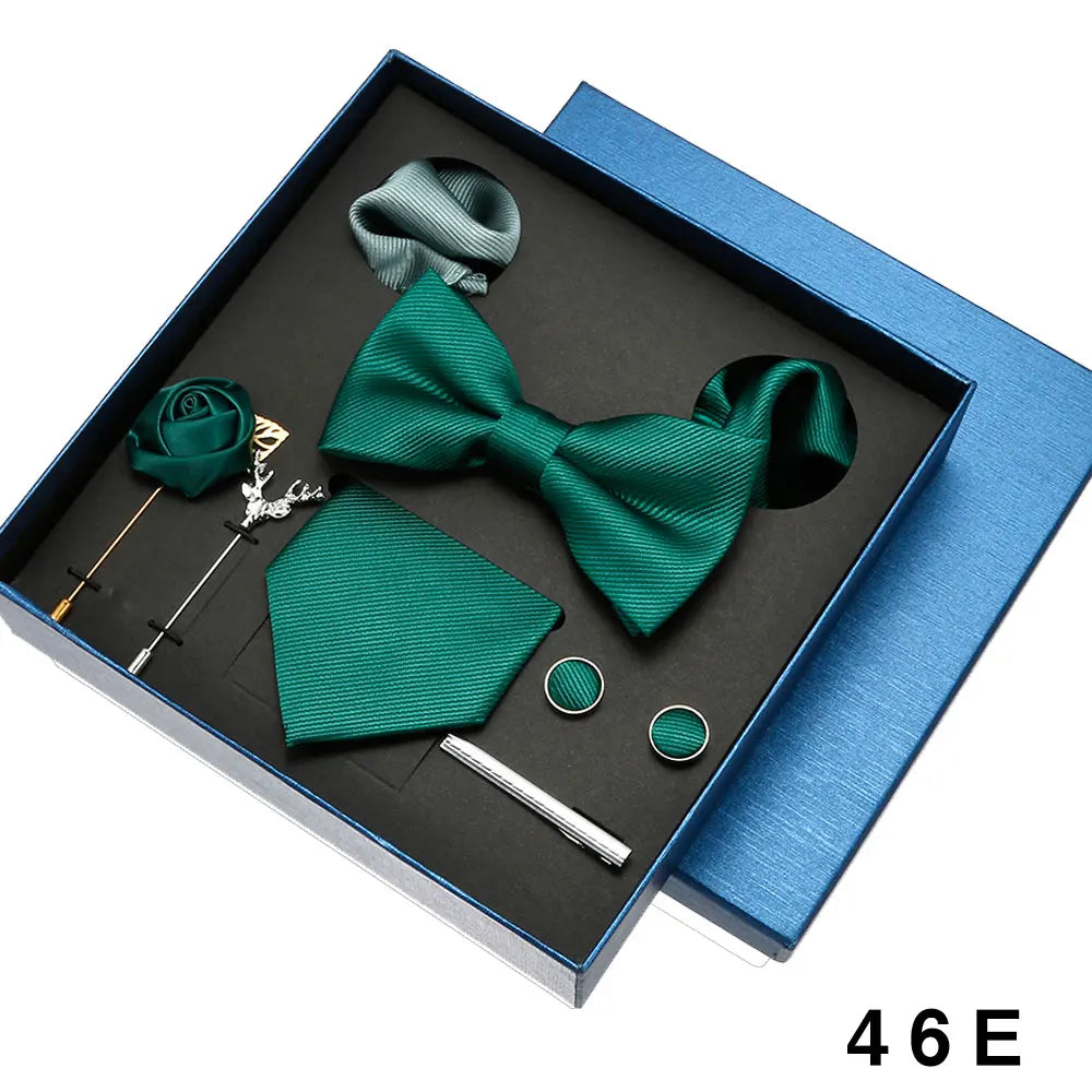 Valentines Gifts For Him Solid Neck Tie Set With Accessories
