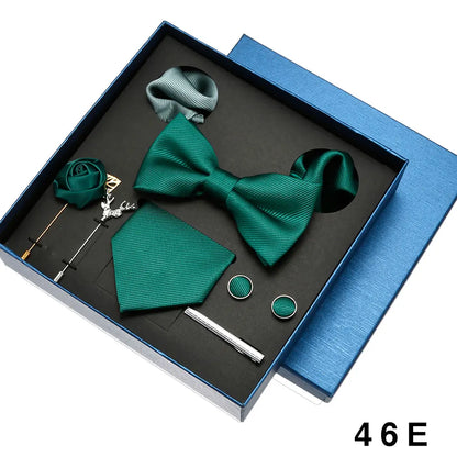 Valentines Gifts For Him Solid Neck Tie Set With Accessories
