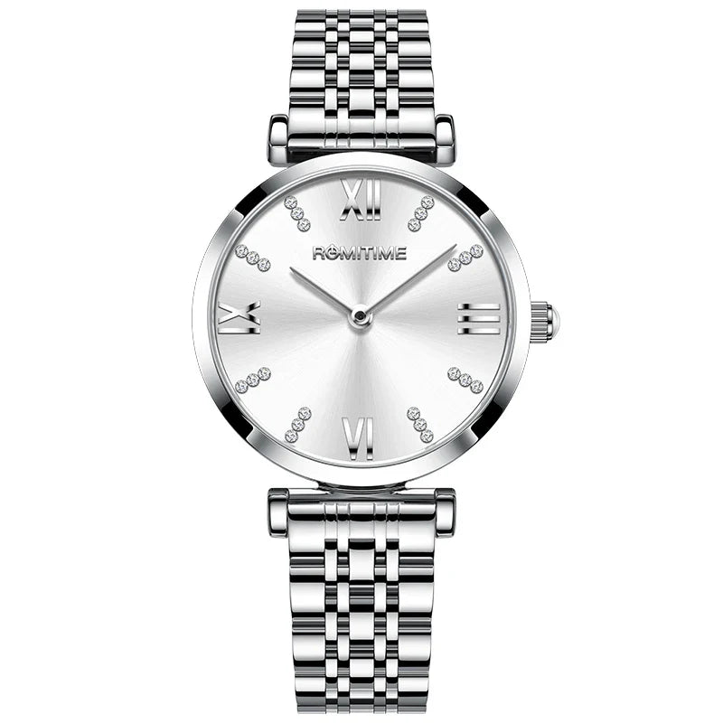 Refined Silver Analog Women'S Watch 32 Mm