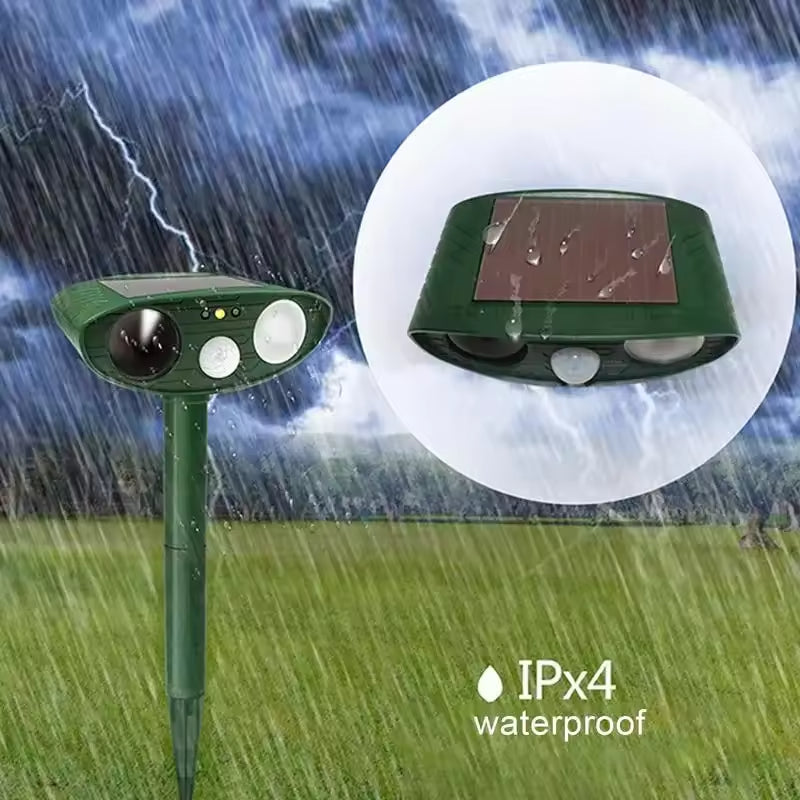 Solar Power Ultrasonic Animal Pest Repeller Infrared Sensor Waterproof Animal Deterrent 8142396260552-al