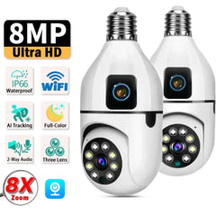 8MP E27 Bulb Wifi Camera with Night Vision