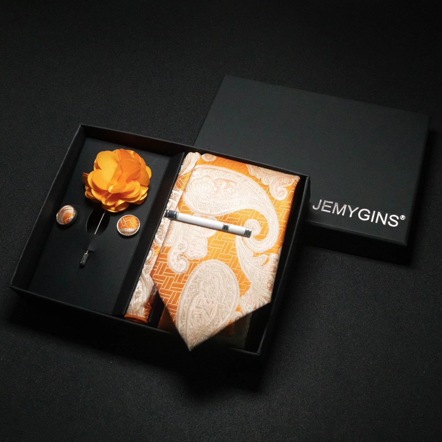 Valentines Gifts For Him Paisley Silk Tie Set With Cufflinks