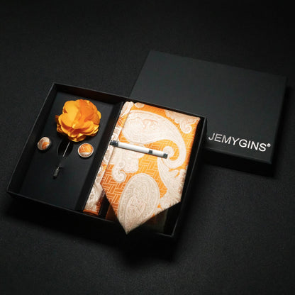 Valentines Gifts For Him Paisley Silk Tie Set With Cufflinks