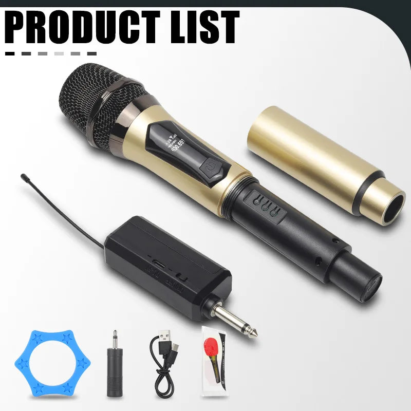 Rechargeable Dual Wireless Microphone For Karaoke And Speeches