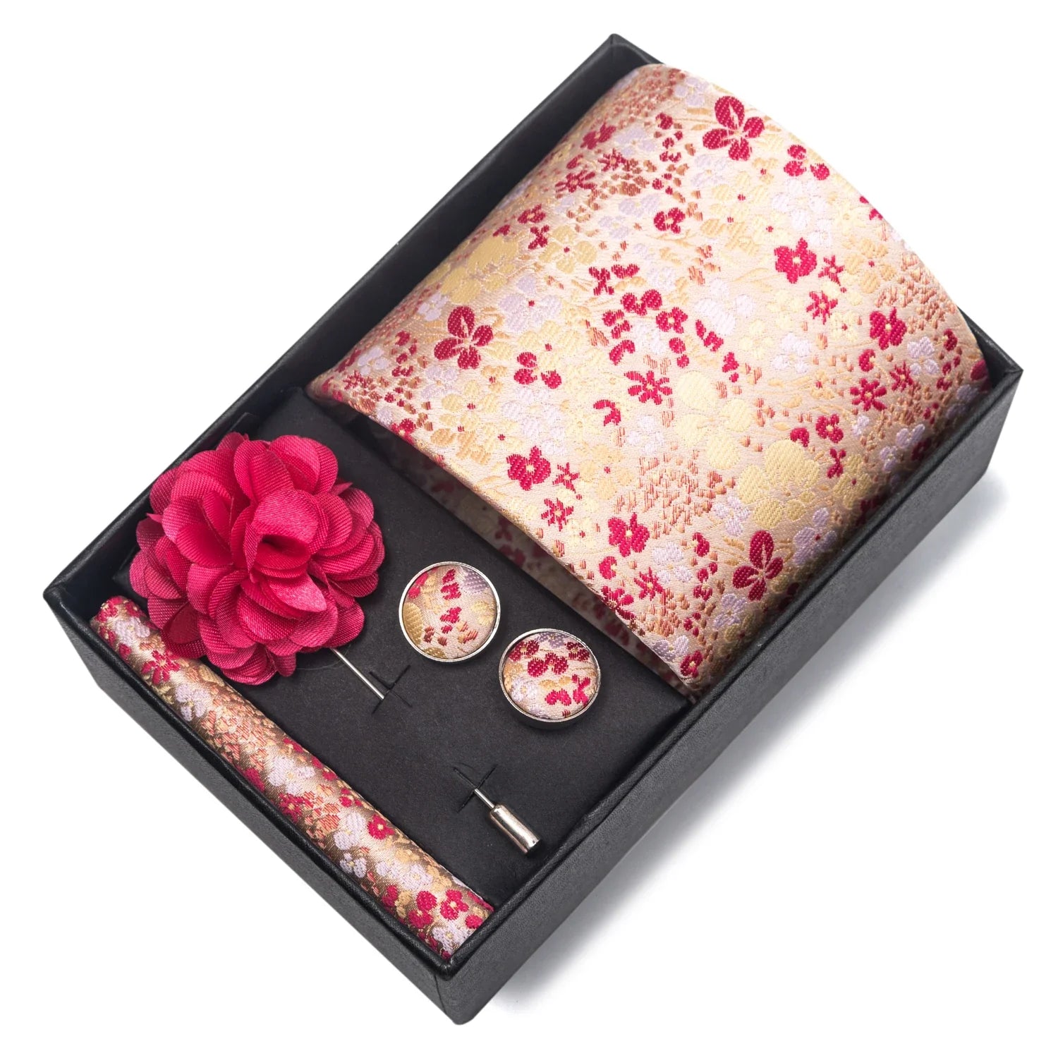 Valentines Gifts For Him Silk Necktie Set With Cufflinks