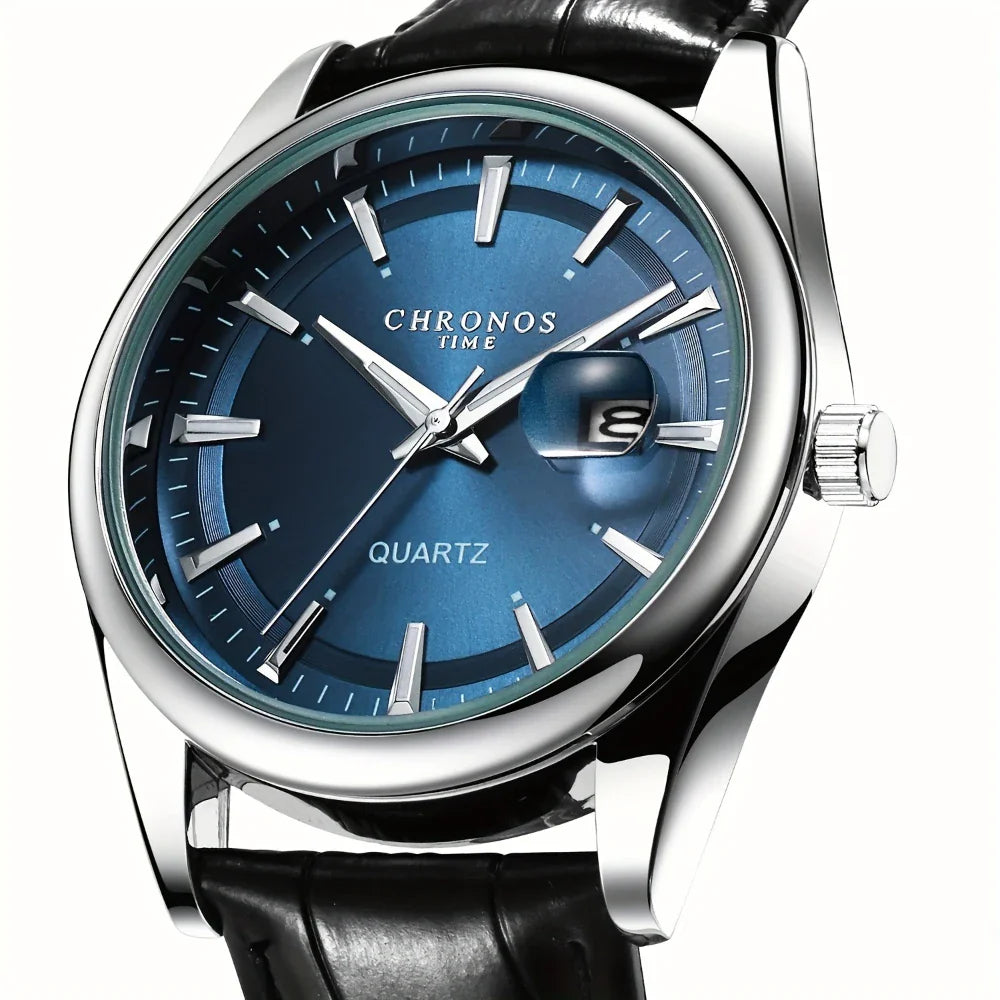 Valentines Gifts For Him Quartz Men Calendar Luminous Leather Wristwatch