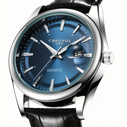 Valentines Gifts For Him Quartz Men Calendar Luminous Leather Wristwatch