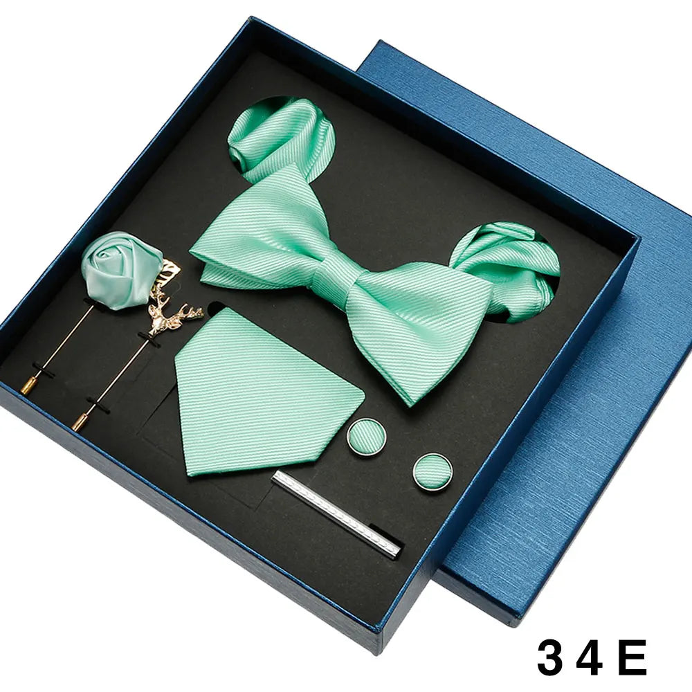 Valentines Gifts For Him Solid Neck Tie Set With Accessories