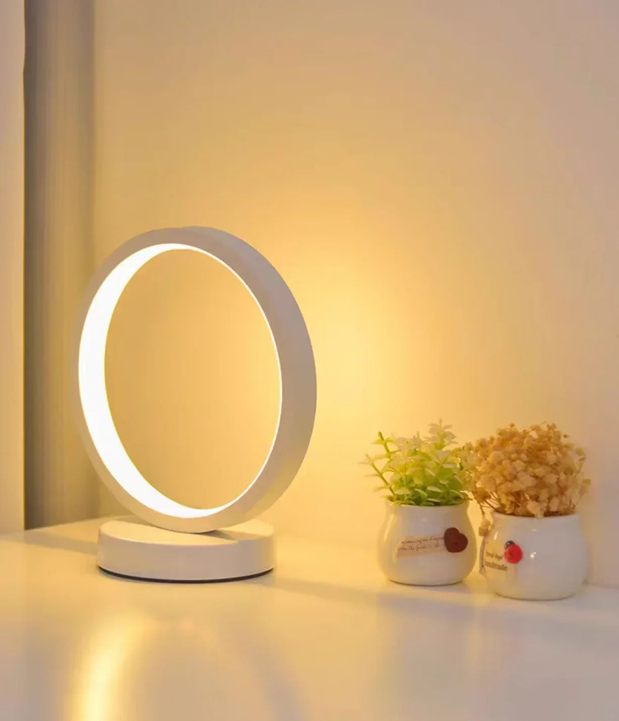 Dimmable Circular LED Table Lamp for Night Lighting