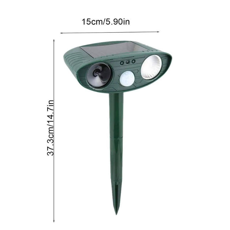 Solar Power Ultrasonic Animal Pest Repeller Infrared Sensor Waterproof Animal Deterrent 8142396260552-al