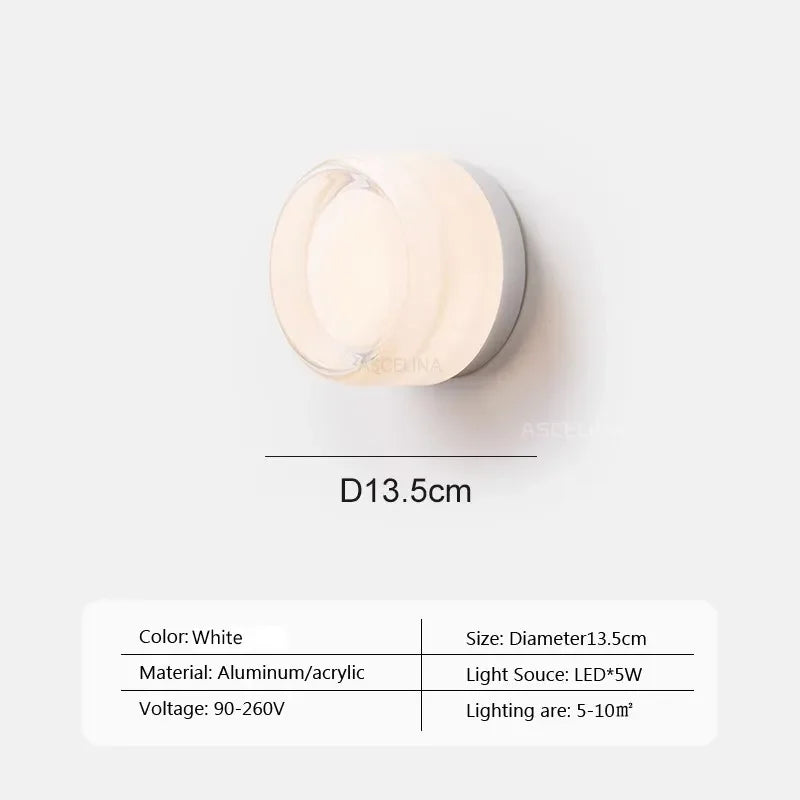 Led Nordic Wall Lamp – Smoke Grey & Amber Wall Lights For Bedroom, Study, And Living Room – Modern Acrylic & Aluminum Fixture, Dimmable 14891234984260-1
