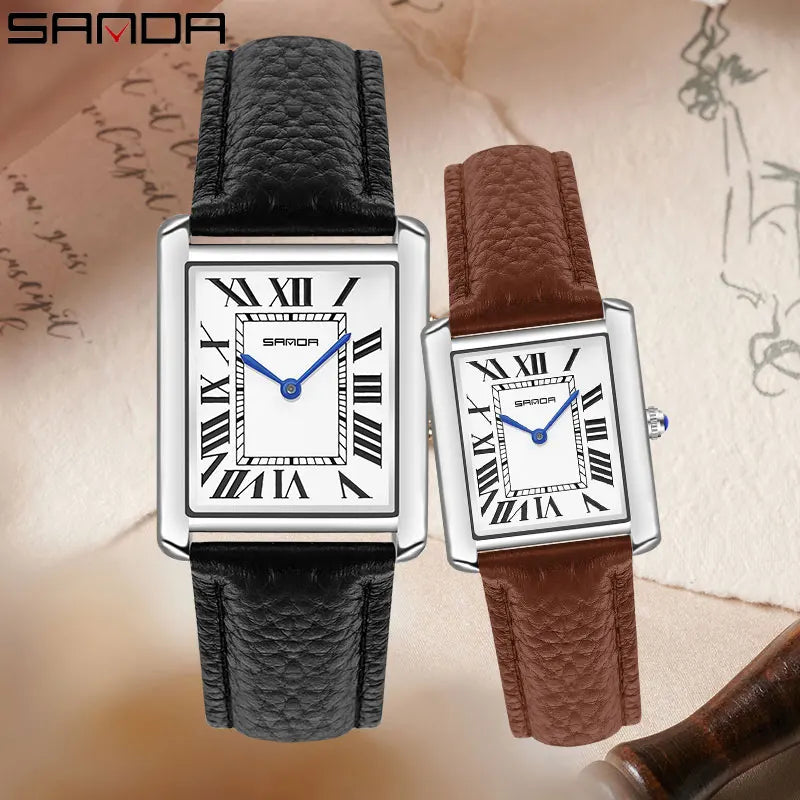 Valentines Gifts For Him Roman Numeral Quartz Leather Strap Watch