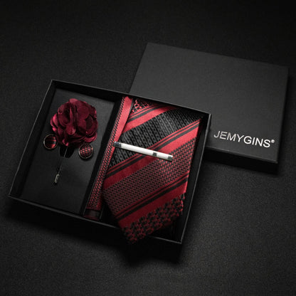 Valentines Gifts For Him Paisley Silk Tie Set With Cufflinks