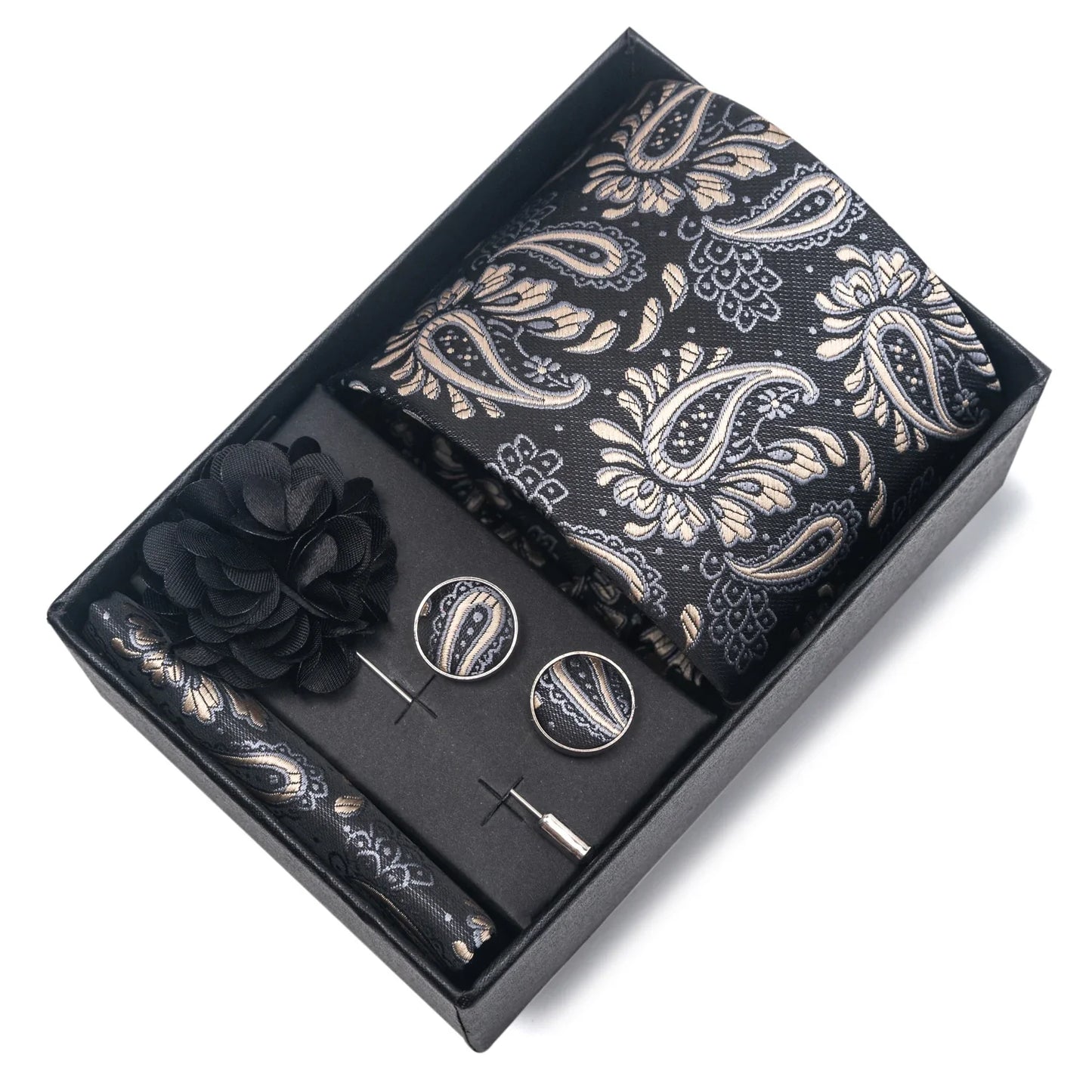Valentines Gifts For Him Silk Necktie Set With Cufflinks
