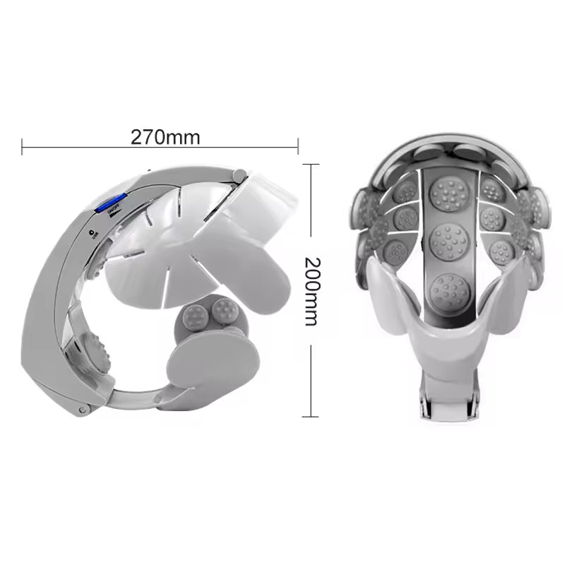 Electric Head Scalp Massager Brain Relax Vibration Head Massager Helmet Acupuncture Points Head 8142388003016-al