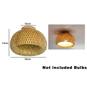 Bamboo Hand Woven Rattan Wicker Ceiling Lamp