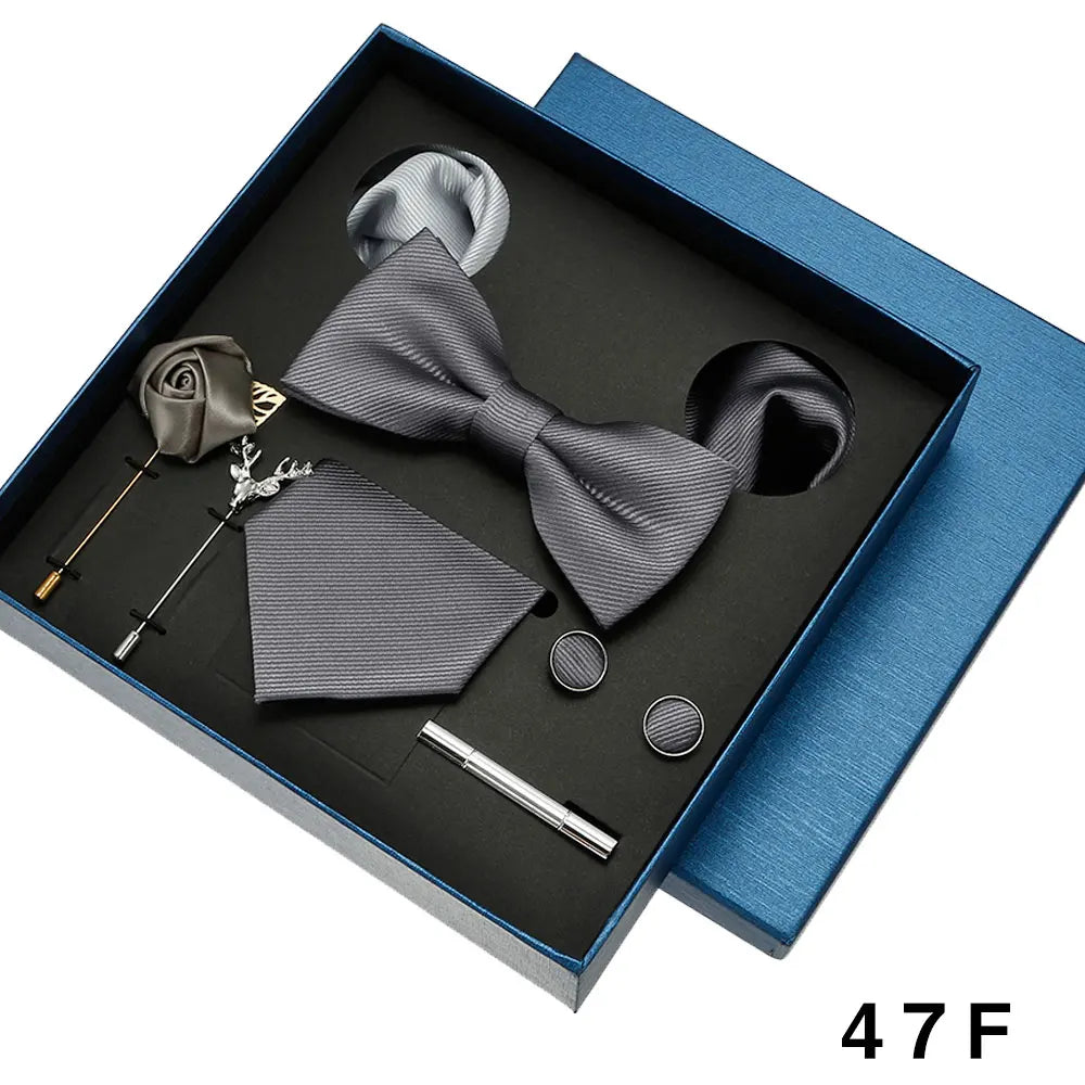 Valentines Gifts For Him Solid Neck Tie Set With Accessories