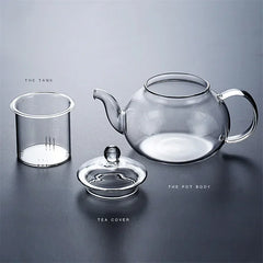 Heat-Resistant Glass Teapot with Filter, 400ml-1000ml