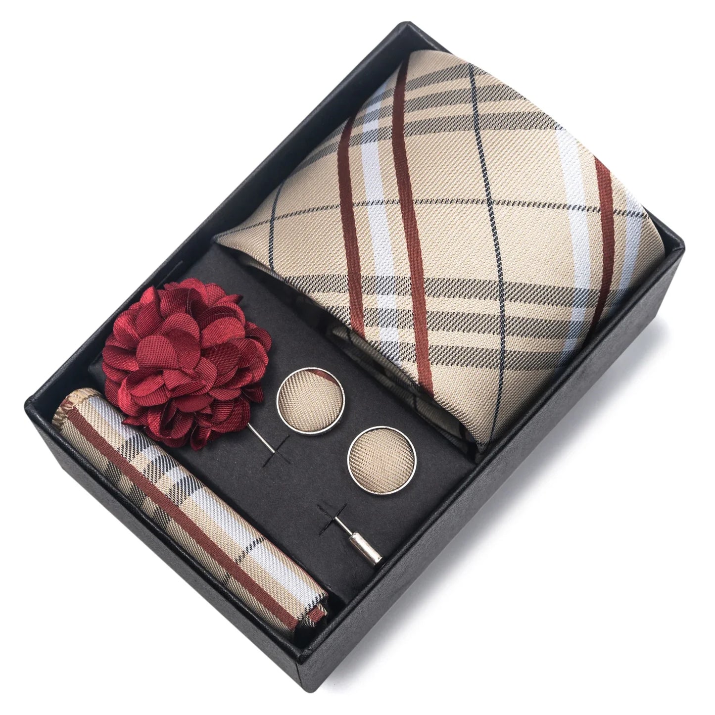 Valentines Gifts For Him Silk Necktie Set With Cufflinks