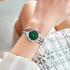 Women'S Green Face Rhinestone Watch 28Mm
