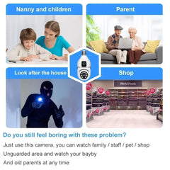 8MP E27 Bulb Wifi Camera with Night Vision