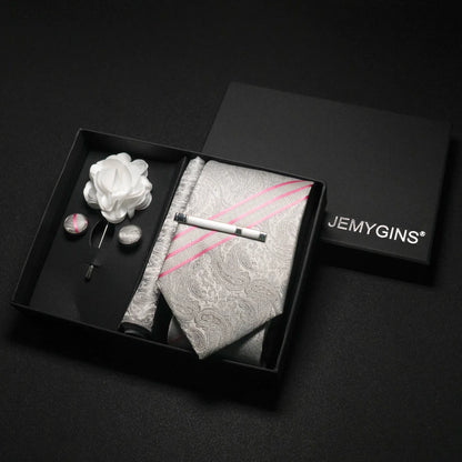 Valentines Gifts For Him Paisley Silk Tie Set With Cufflinks