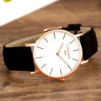 Minimalist Leather Quartz Watch Valentines Gifts For Him