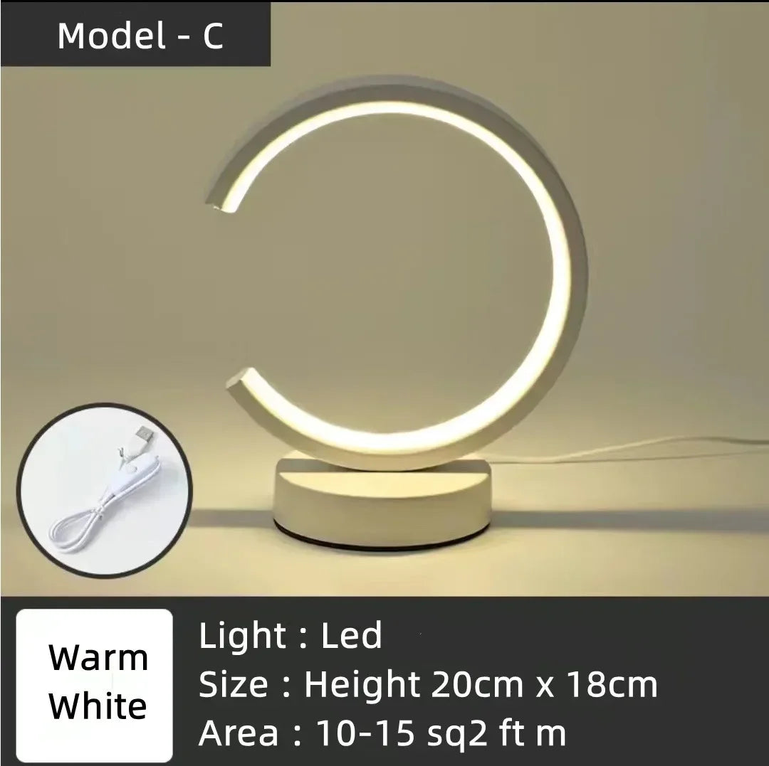 Dimmable Circular LED Table Lamp for Night Lighting