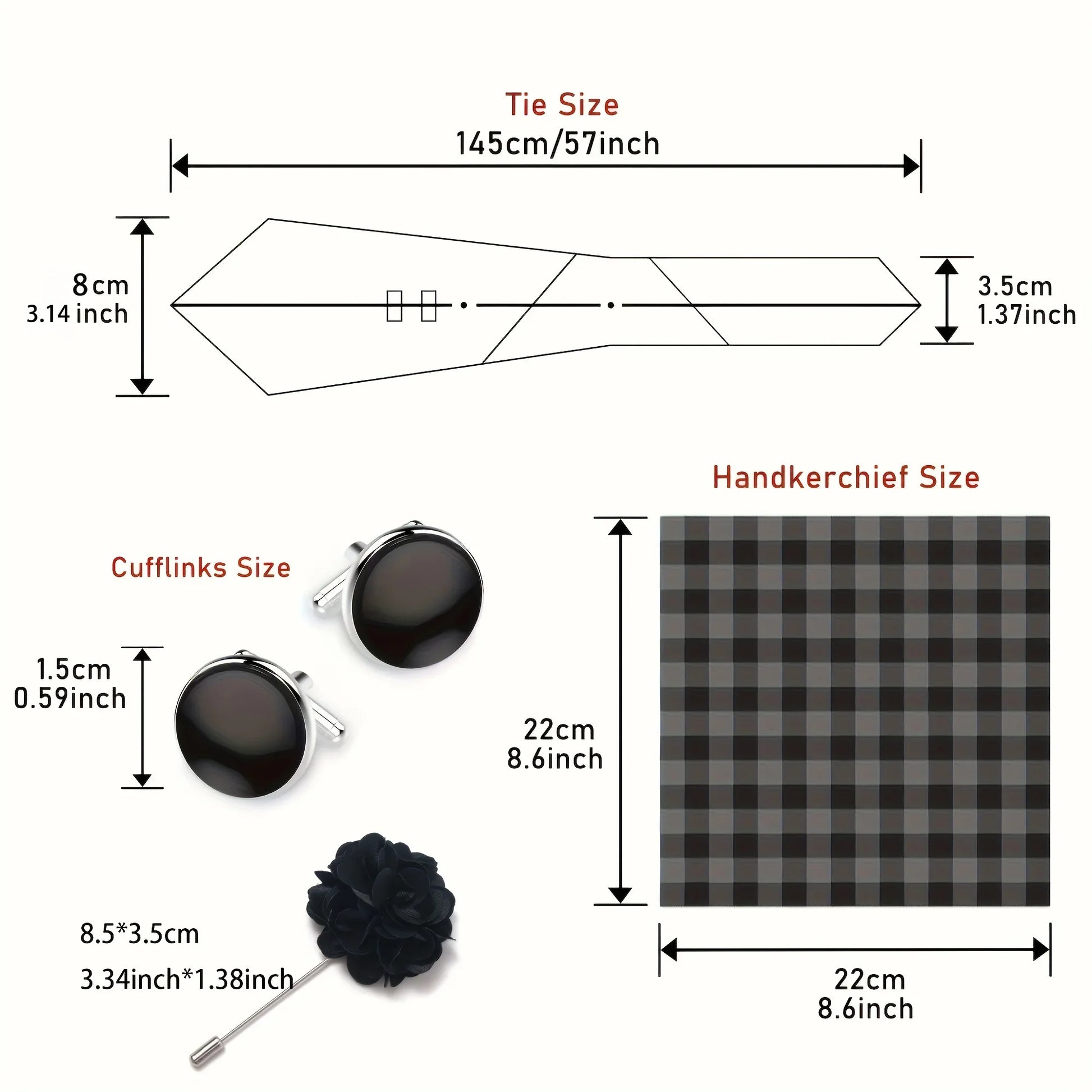 Valentines Gifts For Him Silk Necktie Set With Cufflinks