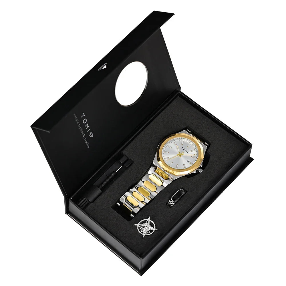 Luxury Rose Gold Men’S Watch Gift Box Set Valentines Gifts For Him