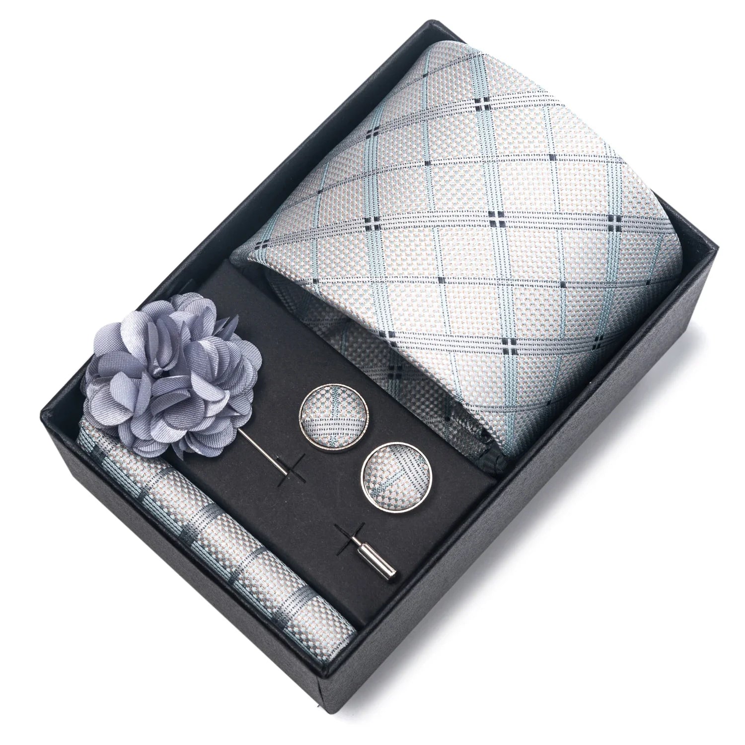 Valentines Gifts For Him Silk Necktie Set With Cufflinks