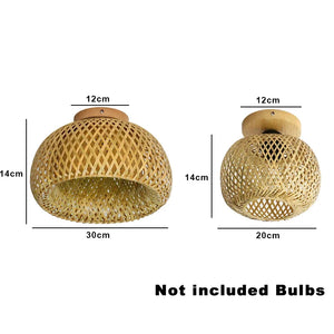 Bamboo Hand Woven Rattan Wicker Ceiling Lamp