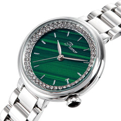Women'S Green Face Rhinestone Watch 28Mm