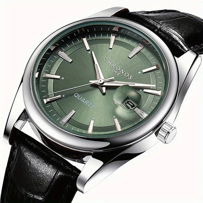 Valentines Gifts For Him Quartz Men Calendar Luminous Leather Wristwatch