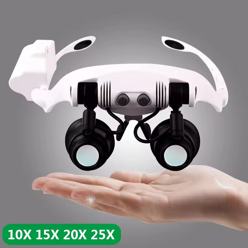 Jeweller Headband Magnifier Led Light Glasses 334477