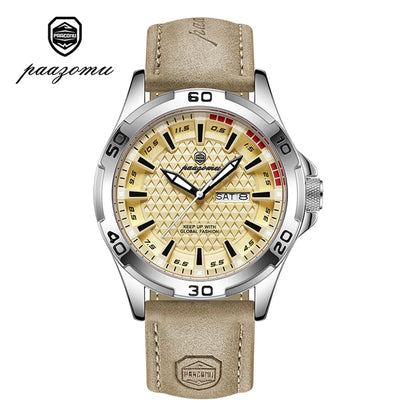 Valentines Gifts For Him Quartz Leather Strap Luminous Date Week Watch