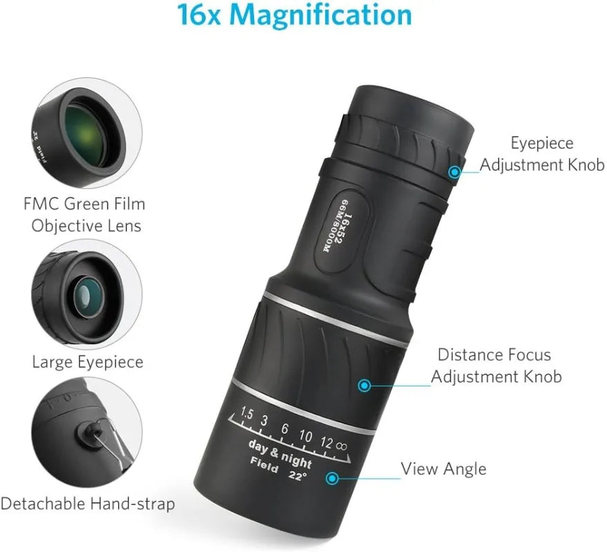 16x52 Single Eye Binocular - Long Range Monocular for Hunting 8142381121736-al