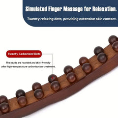 Double Row Wooden Massage Stick with 20 Beads