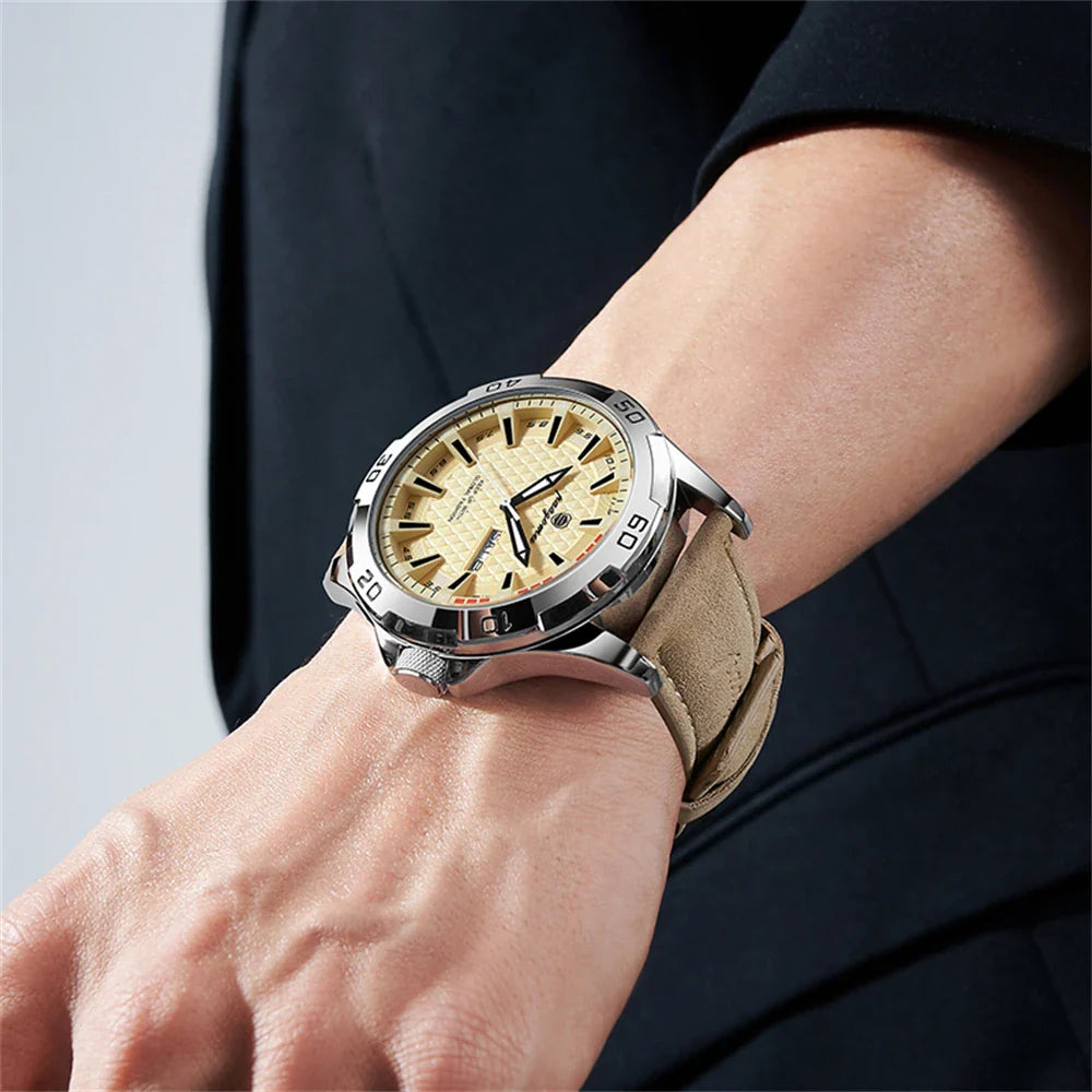 Valentines Gifts For Him Quartz Leather Strap Luminous Date Week Watch