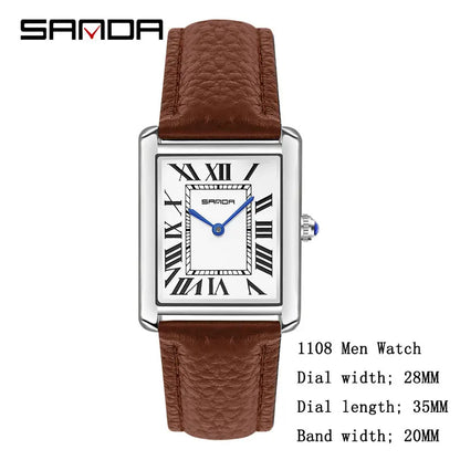 Valentines Gifts For Him Roman Numeral Quartz Leather Strap Watch