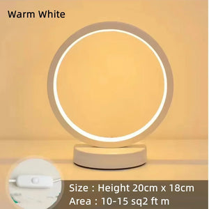 Dimmable Circular LED Table Lamp for Night Lighting