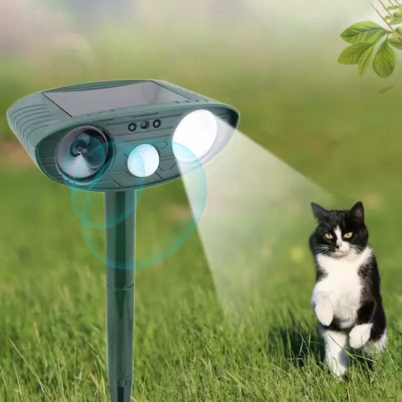 Solar Power Ultrasonic Animal Pest Repeller Infrared Sensor Waterproof Animal Deterrent 8142396260552-al